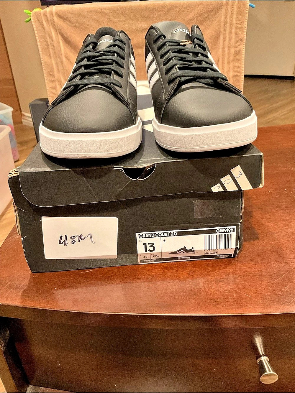 Adidas Grand Court 2.0 Men's Sneakers Black & White US 13